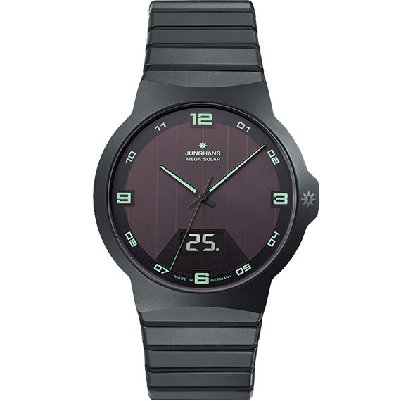 Junghans Funk und Solar Force Mega Solar Gehäuse Keramik matt mit Keramikband