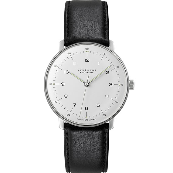 Junghans max bill Automatic mit Edelstahlgehäuse und Lederarmband