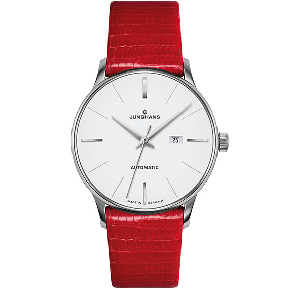 Junghans Meister Damen Automatic mit Lederband rot