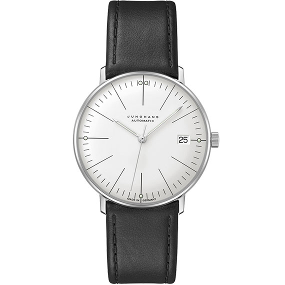 Junghans max bill Kleine Automatic mit Zifferblatt silber und Saphirglas