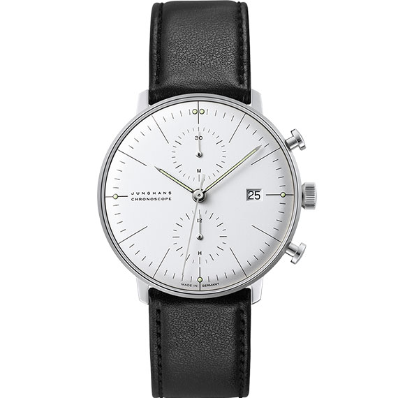 Junghans max bill Chronoscope mit Zifferblatt silber