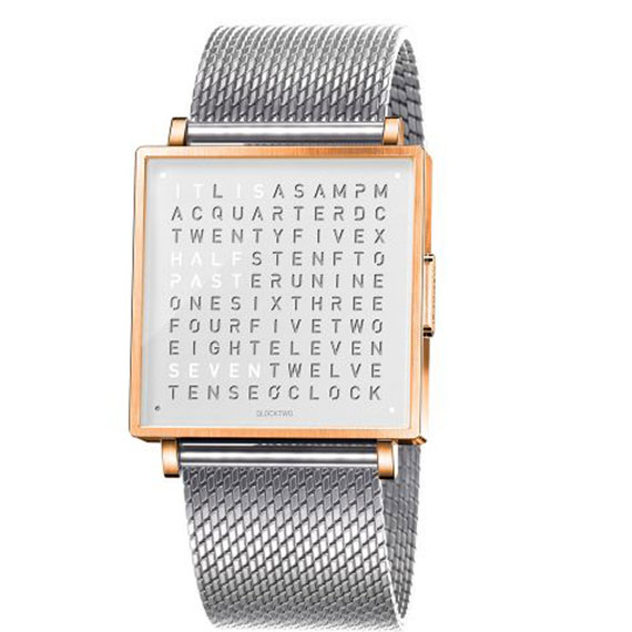 Qlocktwo W35 Rose White Milanaise