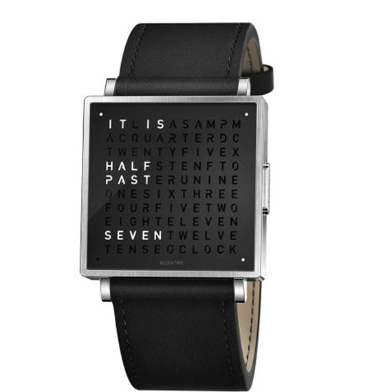 Qlocktwo W35 Pure Black Veloursleder schwarz