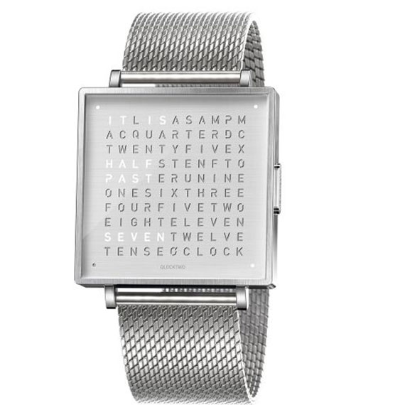 Qlocktwo W39 Fine Steel Milanaise