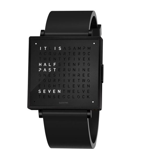 Qlocktwo W39 Black Steel Kautschuk schwarz