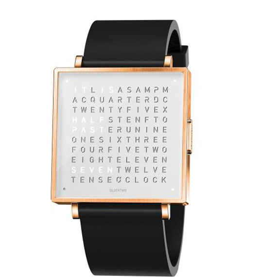 Qlocktwo W39 Rose White Kautschuk schwarz